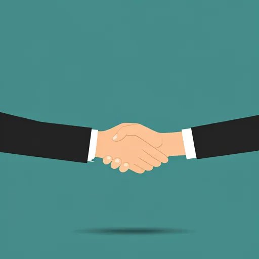 Professionals shaking hands in industrial environment